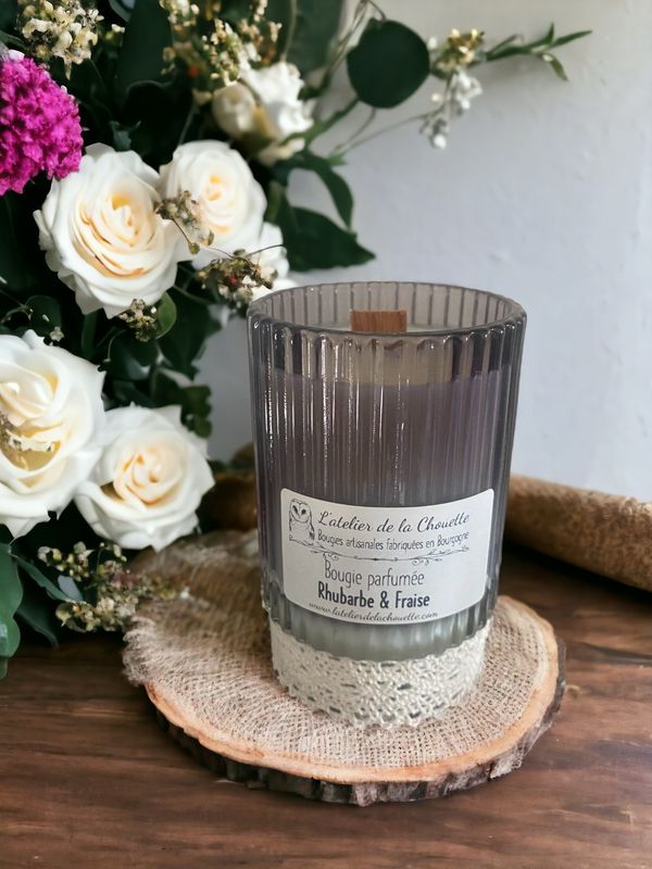 Bougie parfumée Rhubarbe &amp; Fraise - 150 mL
