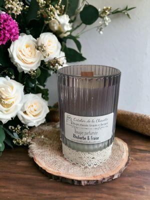 Bougie parfumée Rhubarbe &amp; Fraise - 150 mL