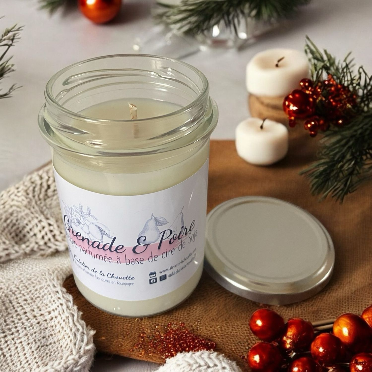 Bougie parfumée Grenade &amp; Poire - 200 mL