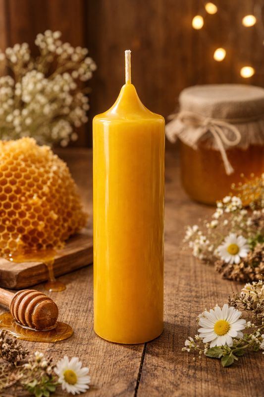 Bougie moulée 100% cire d'abeille