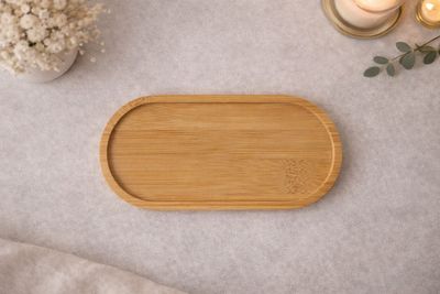 Plateau en bambou pour 2 bougies