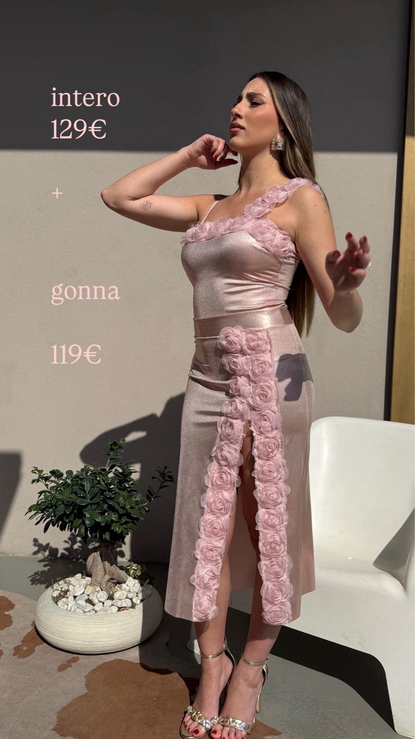 intero rose  organza