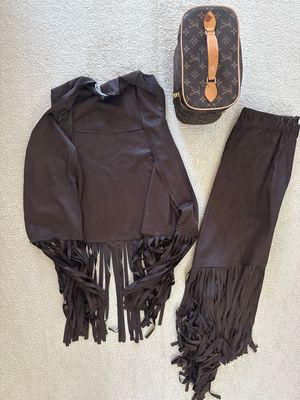 set in camoscio gilet -gonna