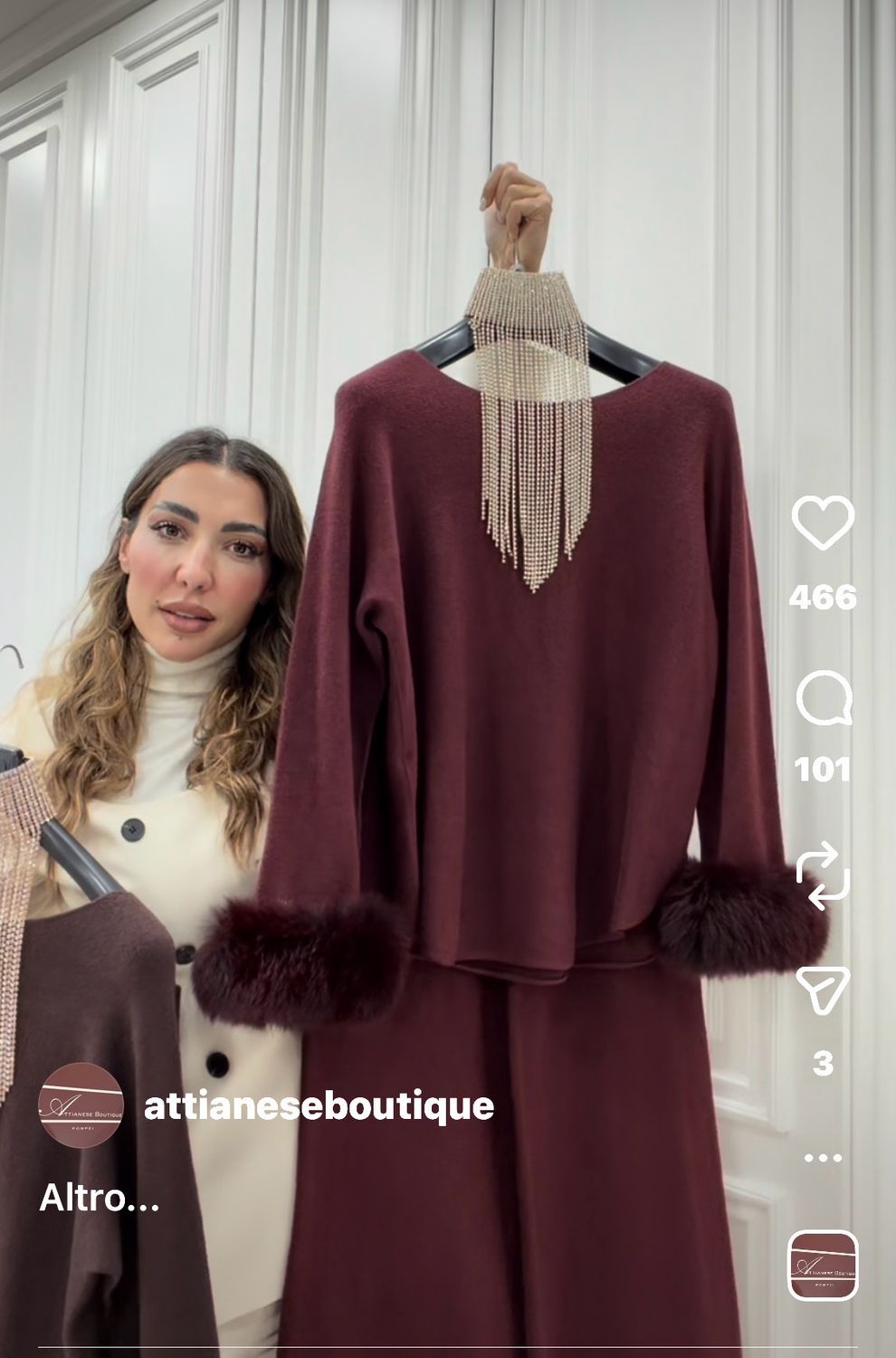 Tuta in maglia di lana con polso