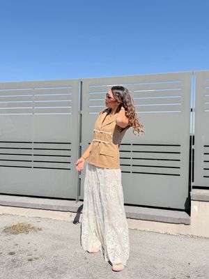 Dress gilet e gonnellone in pizzo