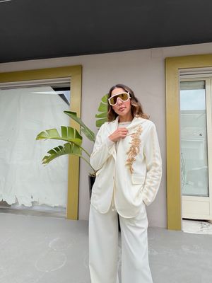 Tuta modello giacca con applicazione