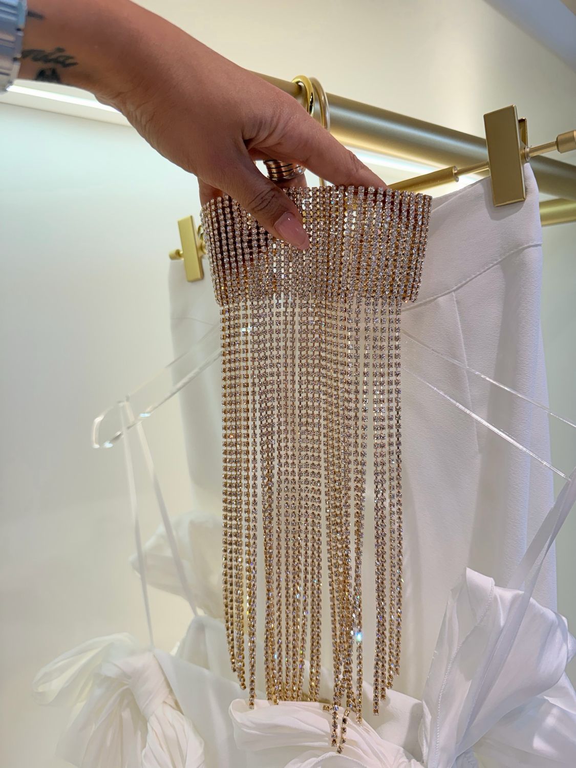 Collana cascata strass