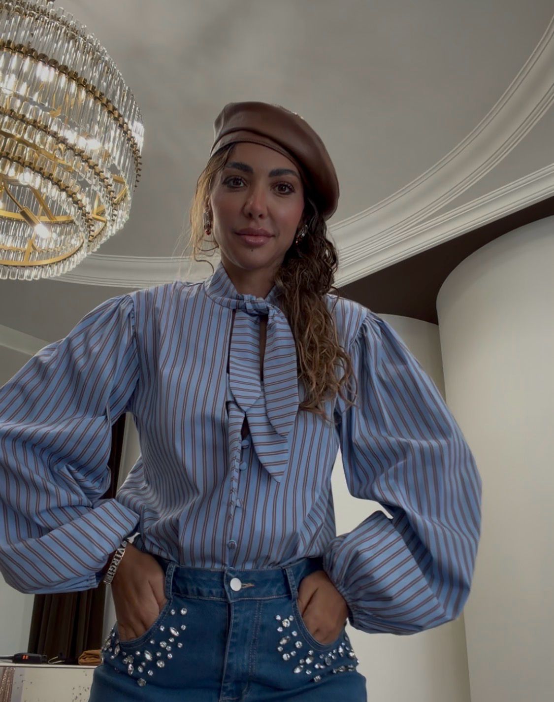 Camicia fiocco rigata