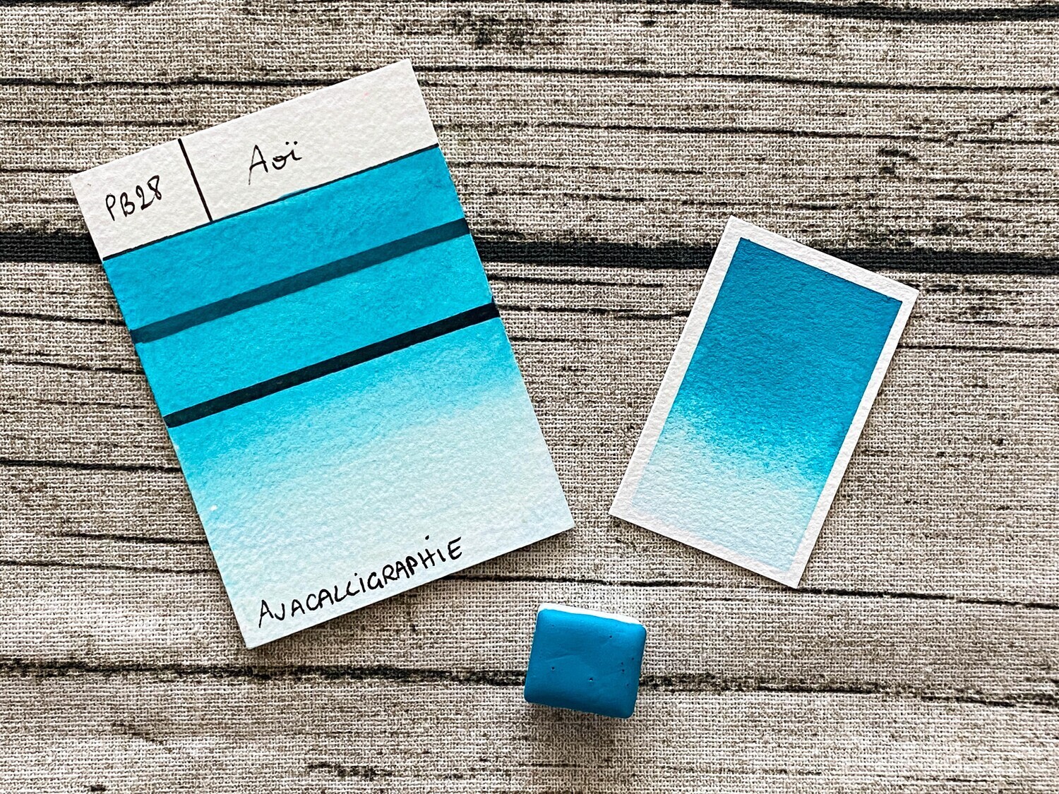 AOÏ - Aquarelle Turquoise de Cobalt artisanale fabriquée à la main à Paris