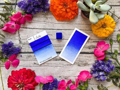 SACHA- Aquarelle Bleu Outremer artisanale fabriquée à la main à Paris