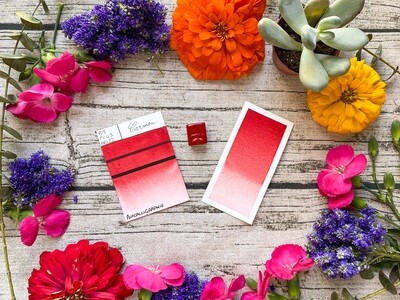 CARMEN - Aquarelle rouge artisanale fabriquée à la main à Paris