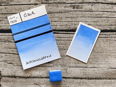 CÉLESTE - Aquarelle Bleue Ciel artisanale fabriquée à la main à Paris