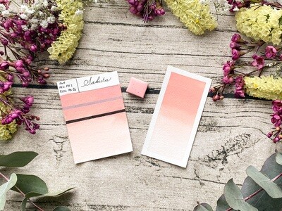 SAKURA - Aquarelle Rose orangée artisanale fabriquée à la main à Paris