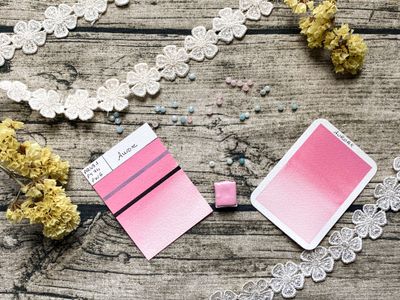 AURORE - Aquarelle Rose Pastel artisanale fabriquée à la main à Paris