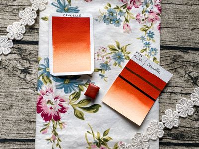 CANNELLE  - aquarelle orange artisanale fabriquée à la main à Paris