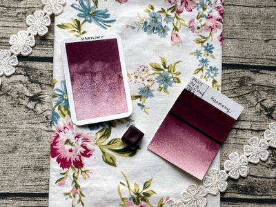 HARMONY  - aquarelle violet foncé artisanale fabriquée à la main à Paris