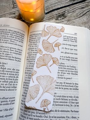 MARQUE PAGE GINKO ORANGE