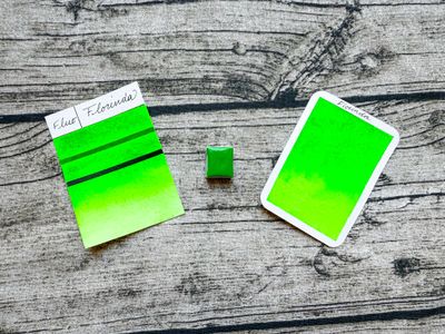 FLORINDA : Aquarelle verte artisanale fabriquée à la main à Paris
