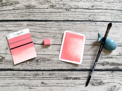 VIRGILE : Aquarelle corail artisanale fabriquée à la main à Paris