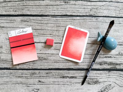 SOLÈNE : Aquarelle corail artisanale fabriquée à la main à Paris