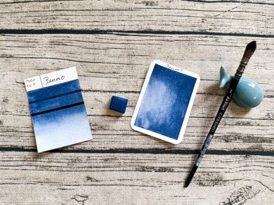 BENOIT : Aquarelle Bleue artisanale fabriquée à la main à Paris