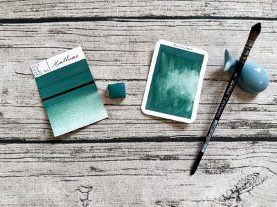 MATHIAS : Aquarelle Verte artisanale fabriquée à la main à Paris