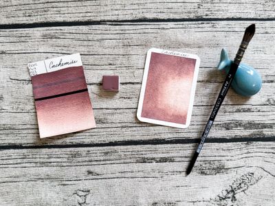 CACHEMIRE : Aquarelle marron rosé artisanale fabriquée à la main à Paris