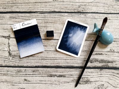 QADAR : Aquarelle Gris de Payne artisanale fabriquée à la main à Paris