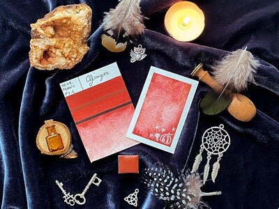 GINGER  - aquarelle rouge orangée artisanale fabriquée à la main à Paris