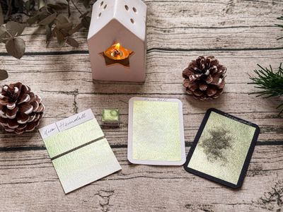 HEIMDALL  - aquarelle vert pâle irisée artisanale fabriquée à la main à Paris