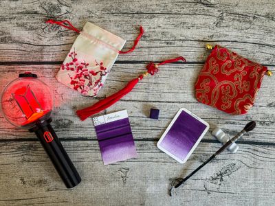 BORAHAE - Aquarelle Violet Intense artisanale fabriquée à la main à Paris