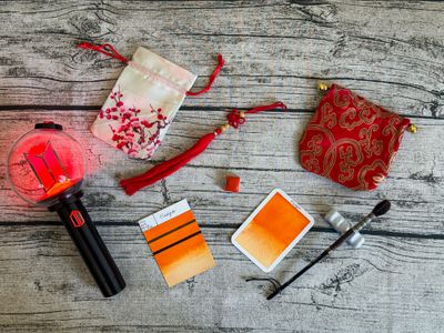 HAEGA - Aquarelle Orange intense artisanale fabriquée à la main à Paris