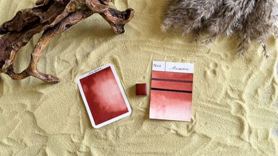 ATACAMA - aquarelle brun rougeâtre artisanale fabriquée à la main à Paris