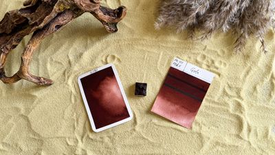 GOBI - aquarelle brun rougeâtre foncé artisanale fabriquée à la main à Paris