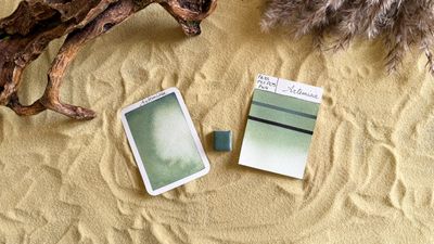 ARTEMISIA - aquarelle vert celadon artisanale fabriquée à la main à Paris