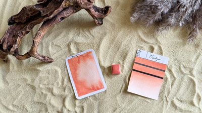BAILEYA  - aquarelle orange pâle artisanale fabriquée à la main à Paris