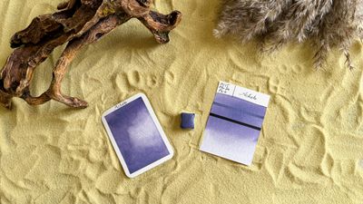 ACHEB  - aquarelle violet froid artisanale fabriquée à la main à Paris