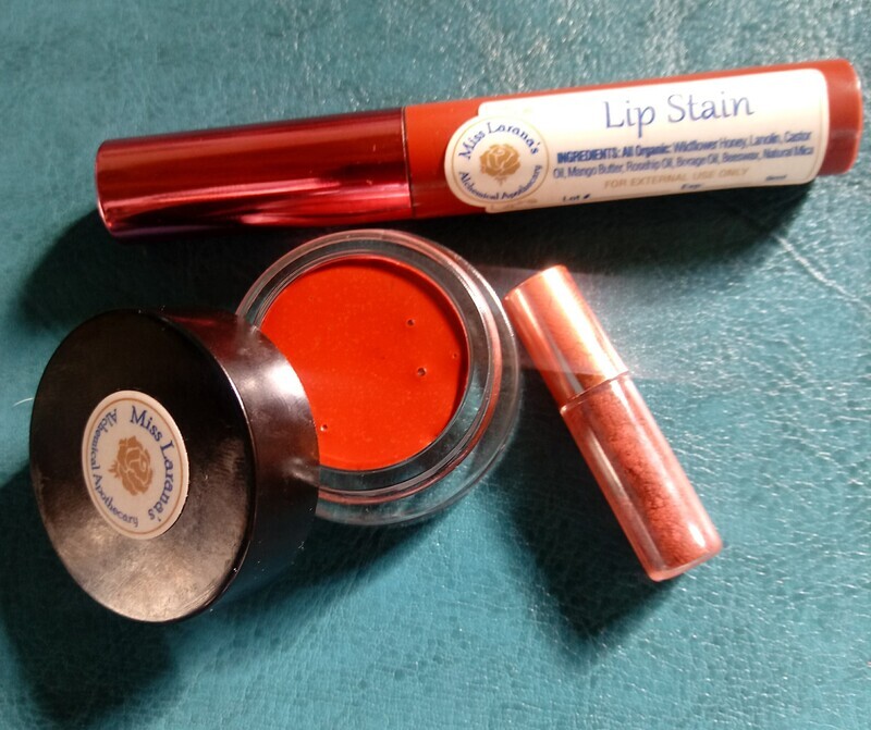 Organic Lip Stain - a sheer gloss with a high-color mica tube - BRICK RED ( Matt )