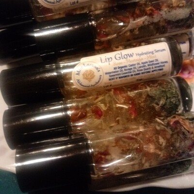 Organic Lip Glow Hydrating Serum - Moringa - Rose- Mint (Spearmint flavor)