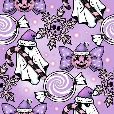 #281 Ghost Candy cane Purple