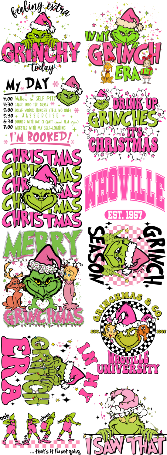 #15 Gangsheet  Pink Green guy (adult Size )