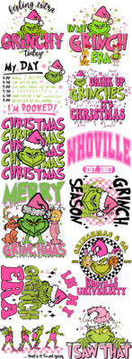 #15 Gangsheet  Pink Green guy (adult Size )