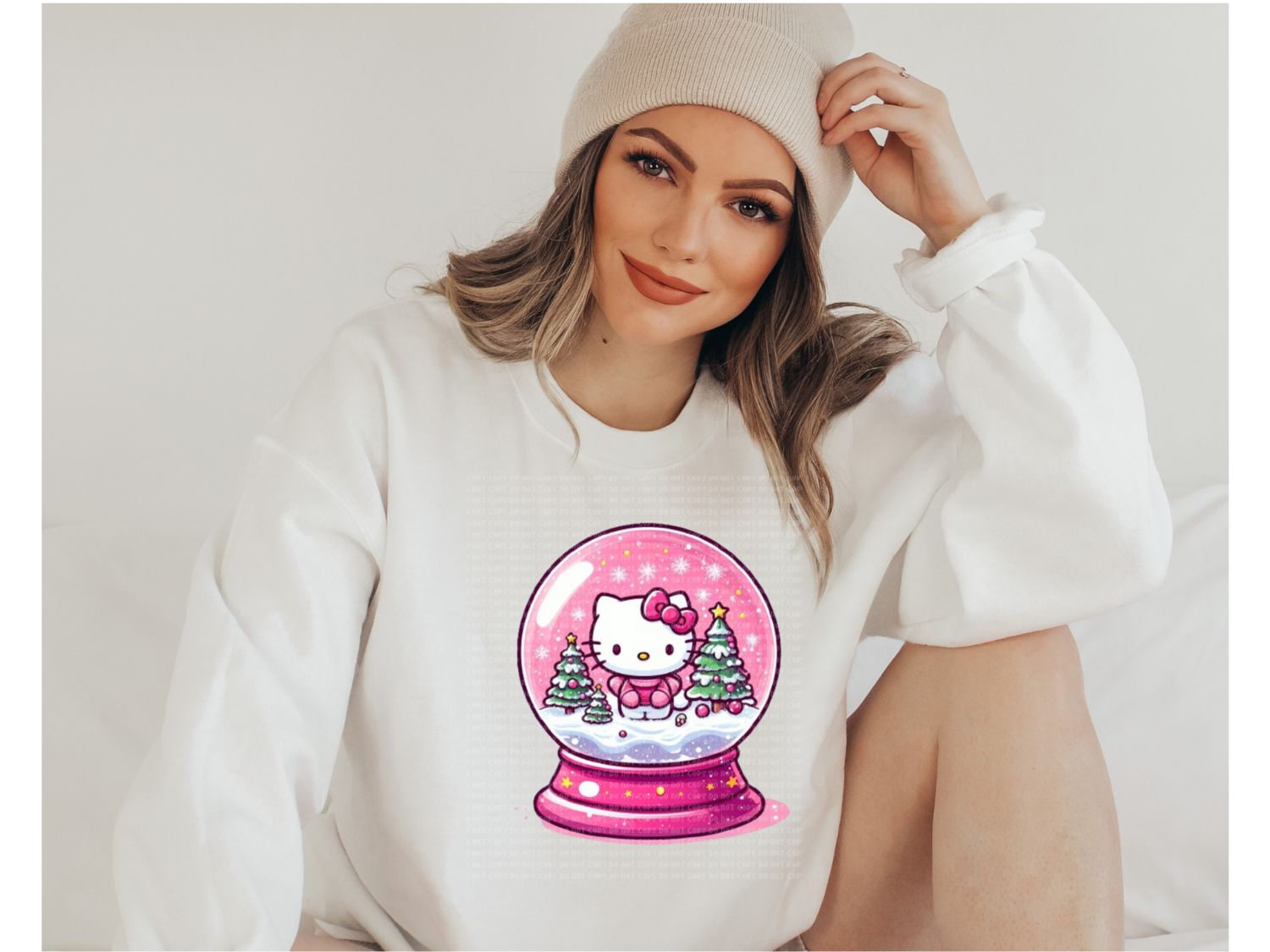 Pink Xmas Kitty Globe