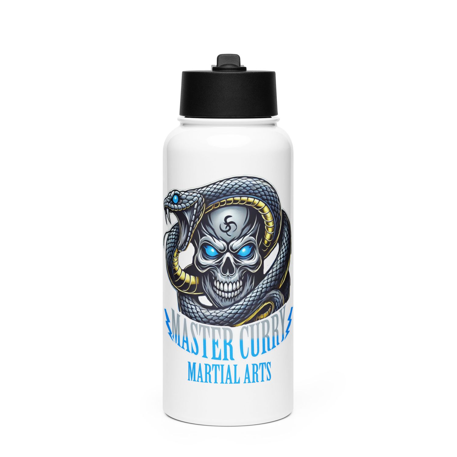 Master Curry New Logo Stainless steel water bottle with a straw lid
