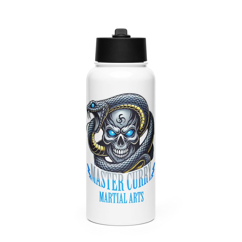Master Curry New Logo Stainless steel water bottle with a straw lid