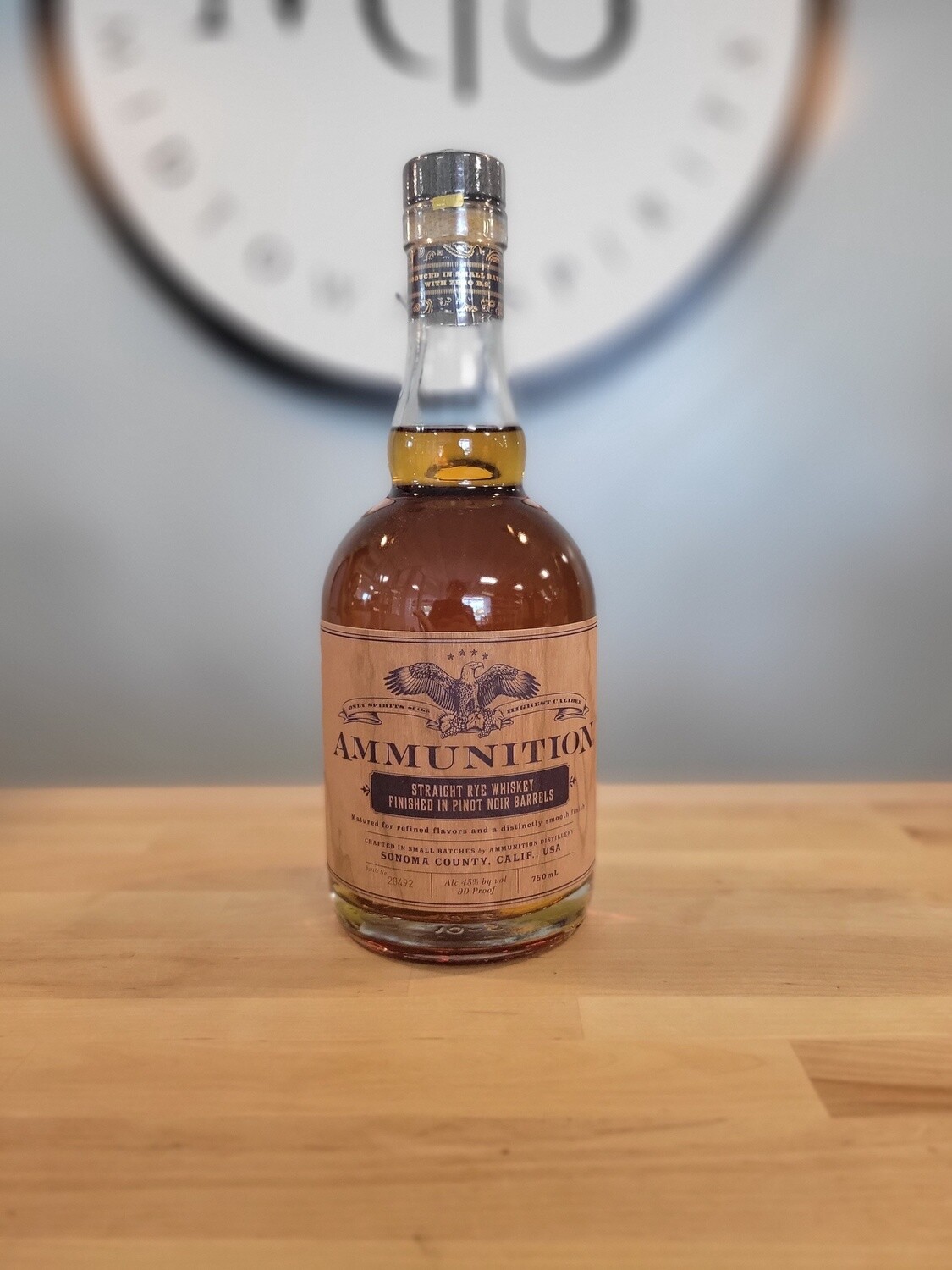 Ammunition Straight Rye Whiskey Pinot Noir Barrels /750ml