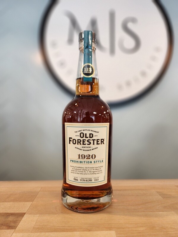 Old Forester 1920 115 proof Prohibition Style