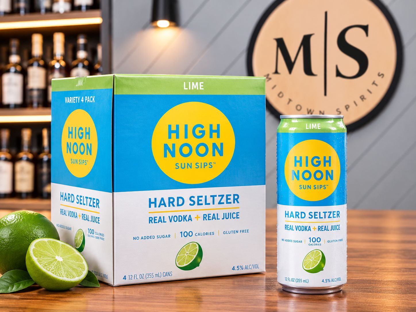 High Noon Lime Vodka Seltzer — 4 Pack