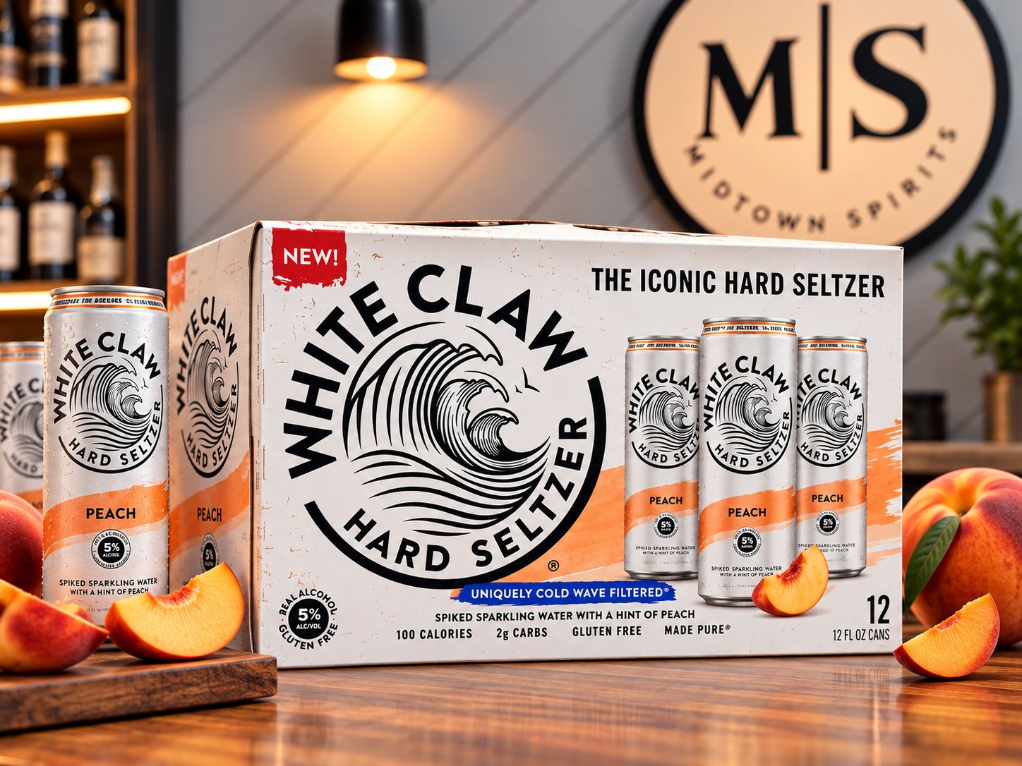 White Claw Peach Hard Seltzer — 12 Pack