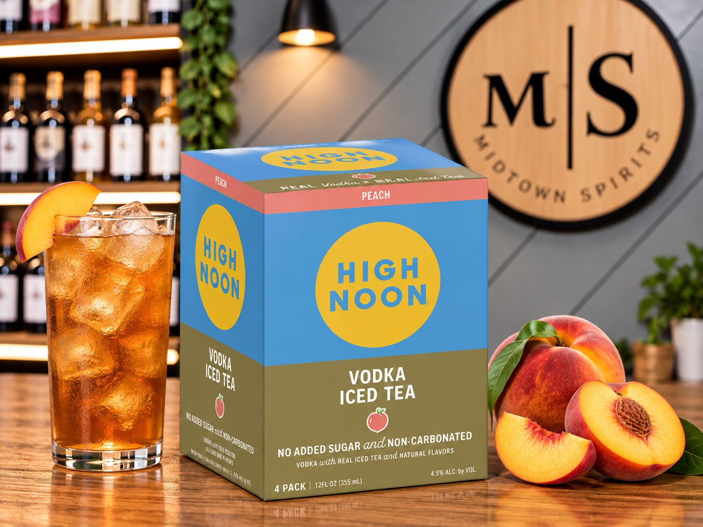 High Noon Peach Vodka Iced Tea — 4 Pack